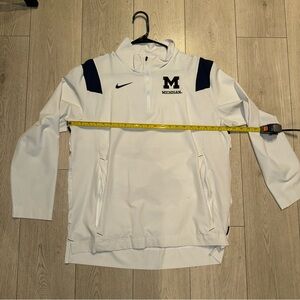 Michigan Wolverines Football White Zip Up Jacket Large